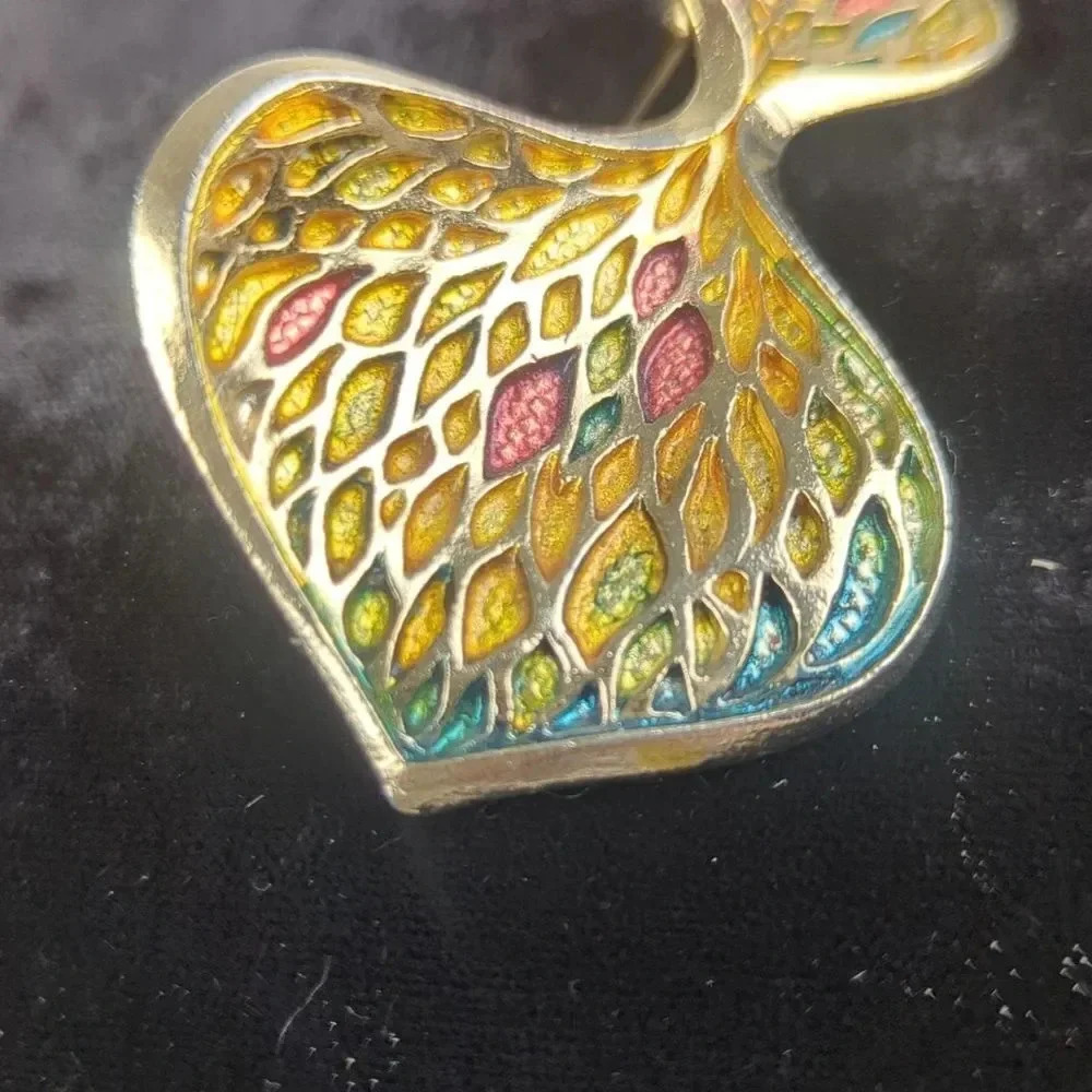 Vintage 50s Abstract Angelfish Brooch - Picture 3 of 8